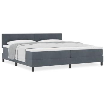 Boxspringbett mit Matratze Dunkelgrau 200x200 cm Samt