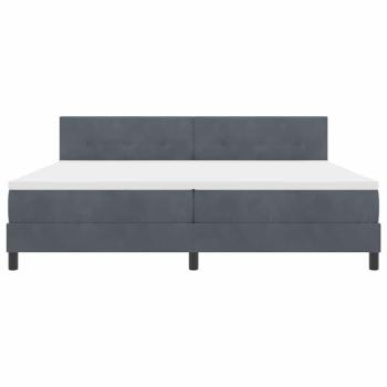 Boxspringbett mit Matratze Dunkelgrau 200x200 cm Samt