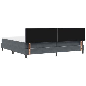 Boxspringbett mit Matratze Dunkelgrau 200x200 cm Samt