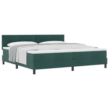 Boxspringbett mit Matratze Dunkelgrün 200x200 cm Samt