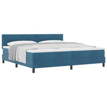 Boxspringbett mit Kopfteil Dunkelblau 200 x 200 cm Samt