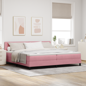 Boxspringbett mit Matratze Rosa 200x200 cm Samt