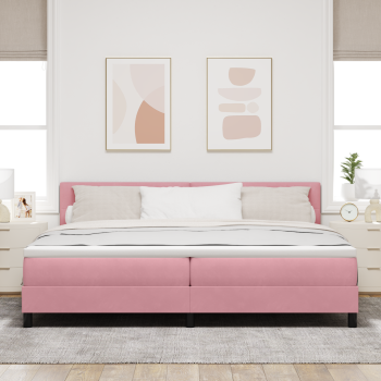 Boxspringbett mit Matratze Rosa 200x200 cm Samt