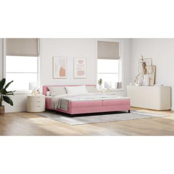 Boxspringbett mit Matratze Rosa 200x200 cm Samt