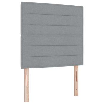 Boxspringbett mit Matratze Hellgrau 100x200 cm Stoff