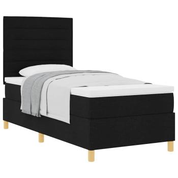 Boxspringbett mit Matratze Schwarz 100x200 cm Stoff