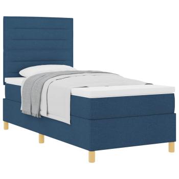 Boxspringbett mit Matratze Blau 100x200 cm Stoff