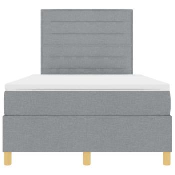 Boxspringbett mit Matratze Hellgrau 120x200 cm Stoff