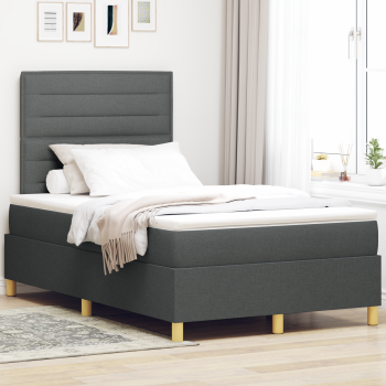 Boxspringbett mit Matratze Dunkelgrau 120 x 200 cm Stoff