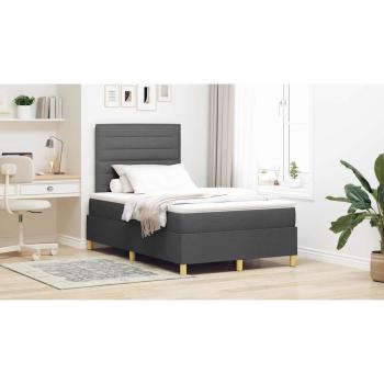 Boxspringbett mit Matratze Dunkelgrau 120 x 200 cm Stoff