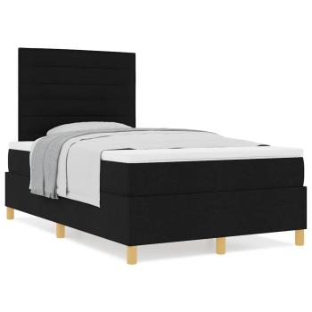 Boxspringbett mit Matratze Schwarz 120x200 cm Stoff