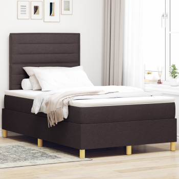Boxspringbett mit Matratze Dunkelbraun 120x200 cm Stoff