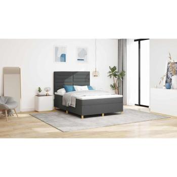Boxspringbett mit Matratze Grau 140x190 cm Stoff