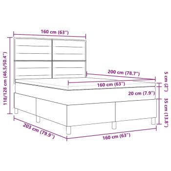 Boxspringbett mit Matratze Blau 160x200 cm Stoff