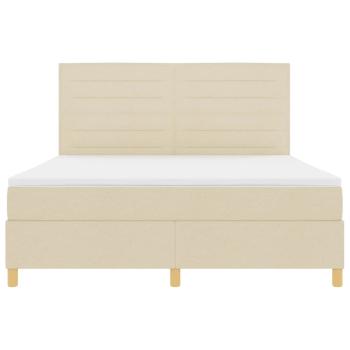 Boxspringbett mit Matratze Creme Super King Stoff