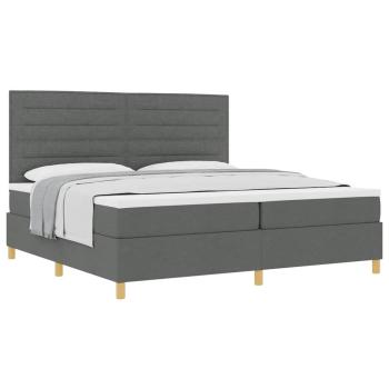 Boxspringbett mit Matratze Dunkelgrau 200x200 cm Stoff