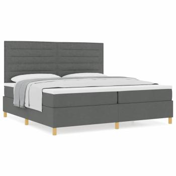 Boxspringbett mit Matratze Dunkelgrau 200x200 cm Stoff