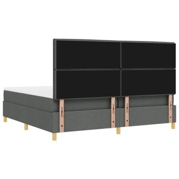Boxspringbett mit Matratze Dunkelgrau 200 x 200 cm Stoff