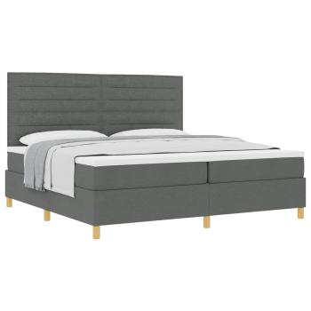 Boxspringbett mit Matratze Dunkelgrau 200 x 200 cm Stoff