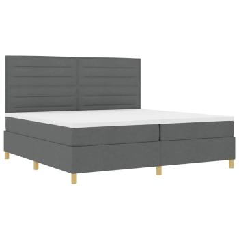 Boxspringbett mit Matratze Dunkelgrau 200 x 200 cm Stoff