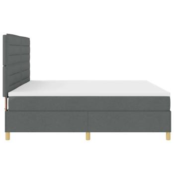 Boxspringbett mit Matratze Dunkelgrau 200x200 cm Stoff