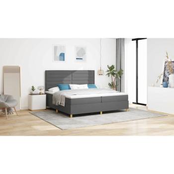 Boxspringbett mit Matratze Dunkelgrau 200 x 200 cm Stoff