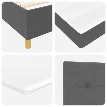 Boxspringbett mit Matratze Dunkelgrau 90x200 cm Stoff