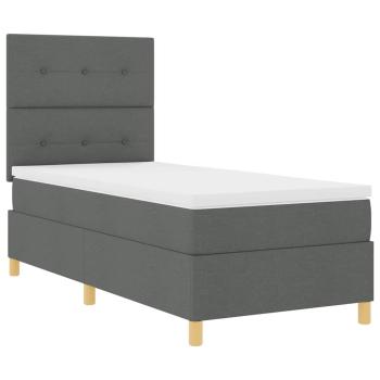 Boxspringbett mit Matratze Dunkelgrau 90x200 cm Stoff