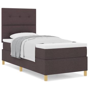 Boxspringbett mit Matratze Dunkelbraun 90x200 cm Stoff