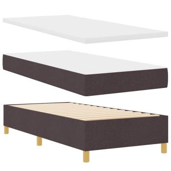 Boxspringbett mit Matratze Dunkelbraun 90x200 cm Stoff