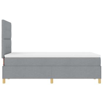 Boxspringbett mit Matratze Hellgrau 120x200 cm Stoff