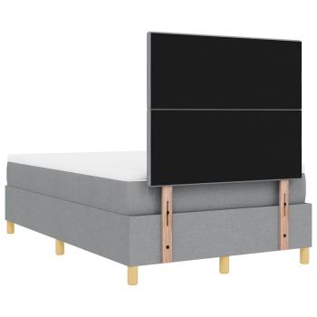 Boxspringbett mit Matratze Hellgrau 120x200 cm Stoff