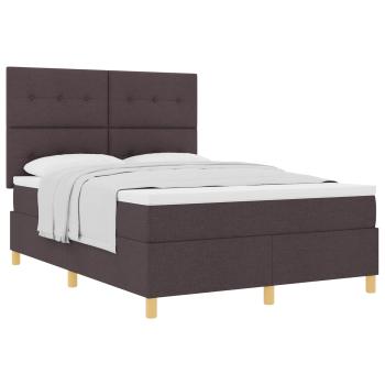 Boxspringbett mit Kopfteil Dunkelbraun 140 x 200 cm Stoff