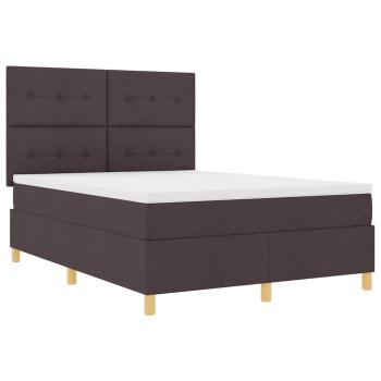 Boxspringbett mit Kopfteil Dunkelbraun 140 x 200 cm Stoff