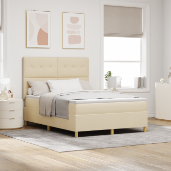 Boxspringbett mit Matratze Creme 140x200 cm Stoff