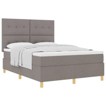 Boxspringbett mit Matratze Taupe 160x200 cm Stoff