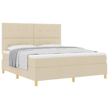 Boxspringbett mit Matratze Creme Super King Stoff