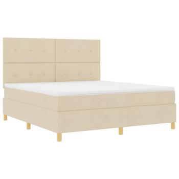 Boxspringbett mit Matratze Creme Super King Stoff