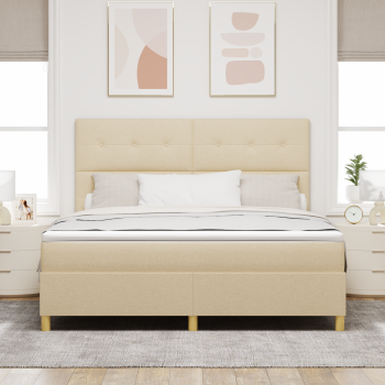 Boxspringbett mit Matratze Creme Super King Stoff