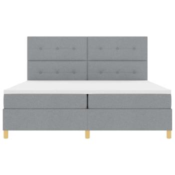 Boxspringbett mit Matratze Hellgrau 200x200 cm Stoff