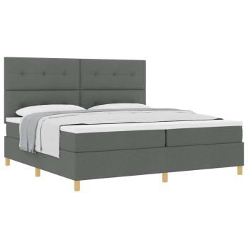 Boxspringbett mit Matratze Dunkelgrau 200x200 cm Stoff