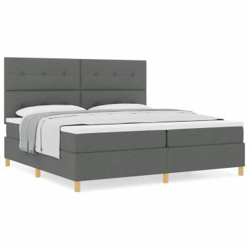 Boxspringbett mit Matratze Dunkelgrau 200x200 cm Stoff