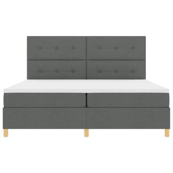 Boxspringbett mit Matratze Dunkelgrau 200x200 cm Stoff