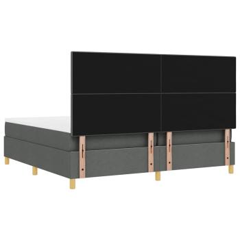 Boxspringbett mit Matratze Dunkelgrau 200x200 cm Stoff