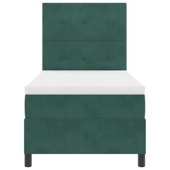 ARDEBO.de - Boxspringbett mit Matratze Dunkelgrün 90x200 cm Samt