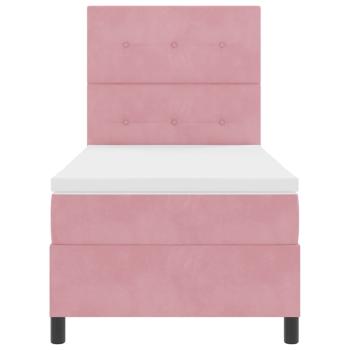 Boxspringbett mit Matratze Rosa 100x200 cm Samt