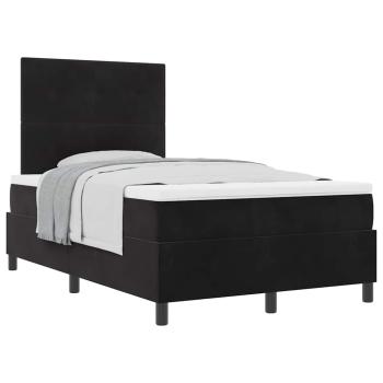 Boxspringbett mit Matratze Schwarz 120x200 cm Samt