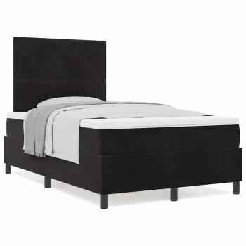 Boxspringbett mit Matratze Schwarz 120x200 cm Samt