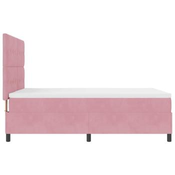Boxspringbett mit Matratze Rosa 140x190 cm Samt