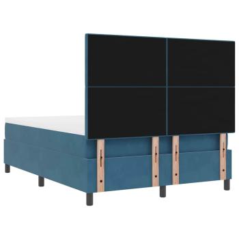 Boxspringbett mit Matratze Dunkelblau 140x200 cm Velours